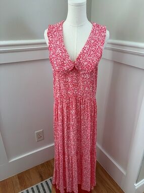 Zara Red Floral Midi Dress- XS